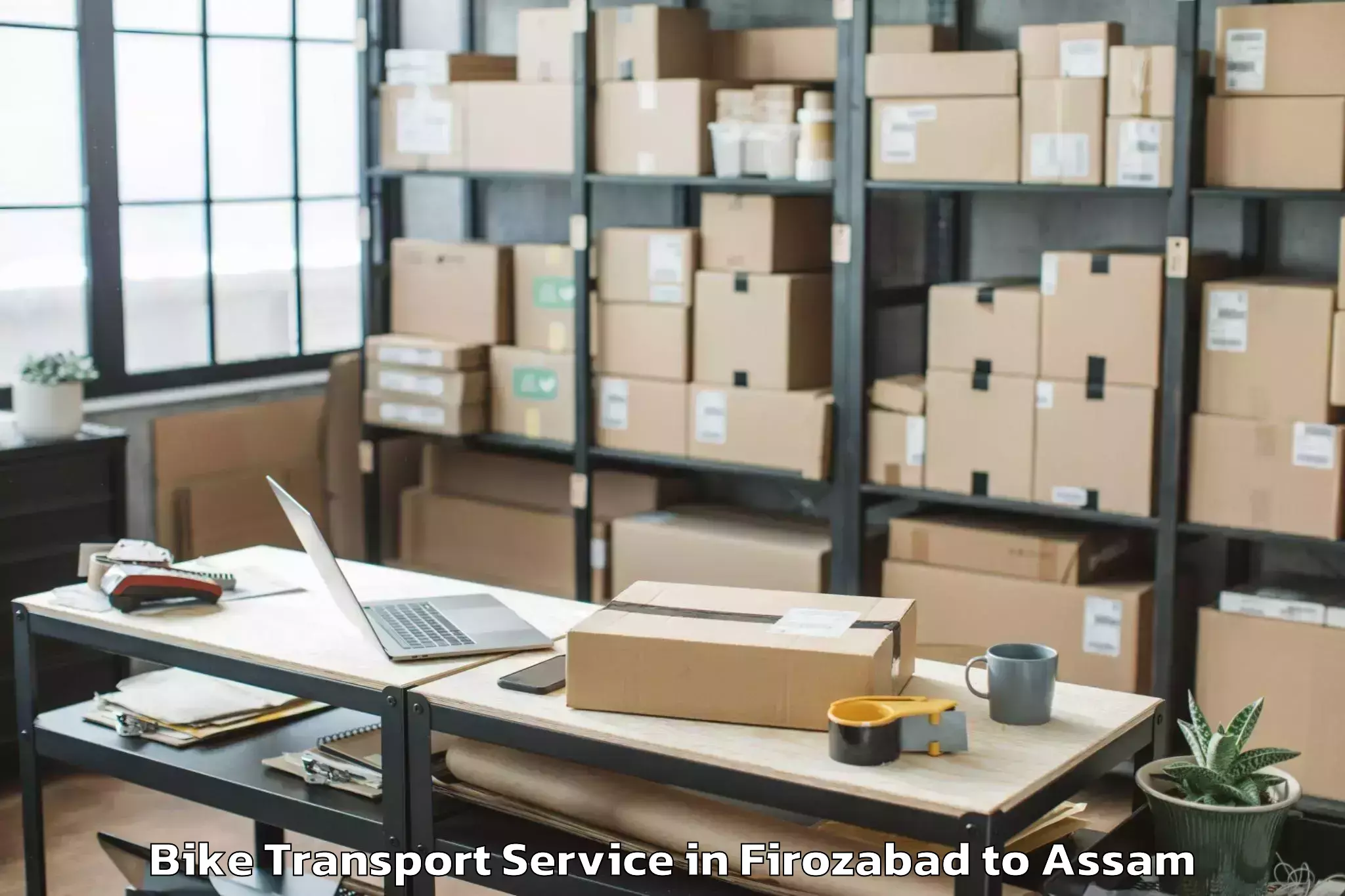 Hassle-Free Firozabad to Baganpara Pt Bike Transport